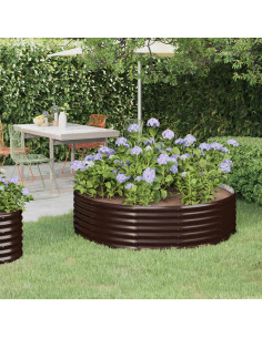Letto Giardino Acciaio Zincato 140x140x36 cm Marrone