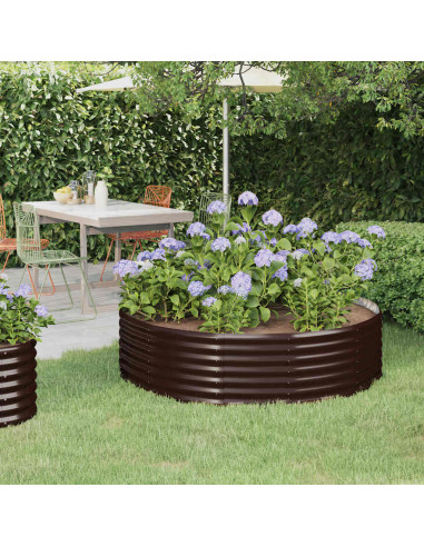 Letto Giardino Acciaio Zincato 140x140x36 cm Marrone