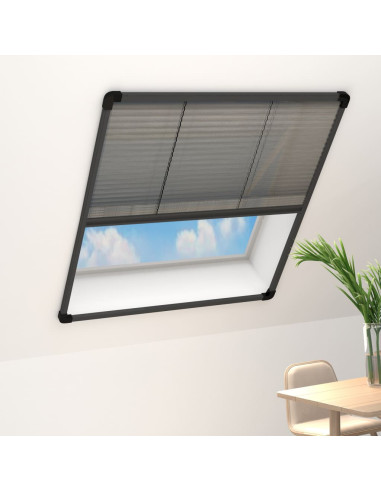 Zanzariera Plissettata Finestre Alluminio Antracite 120x120 cm