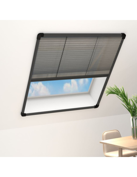 Zanzariera Plissettata Finestre Alluminio Antracite 120x120 cm