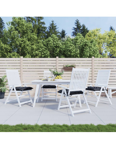 Cuscini per Sedia 4 pz a Quadri Neri 50x50x7 cm Tessuto Oxford