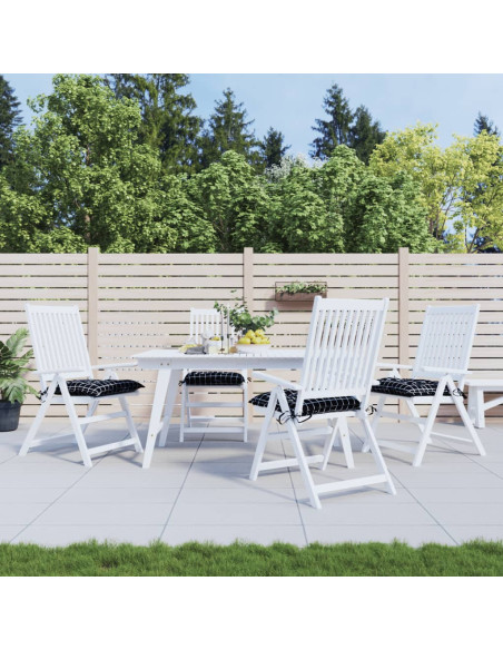 Cuscini per Sedia 4 pz a Quadri Neri 50x50x7 cm Tessuto Oxford