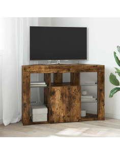 Mobile TV LED Angolare Rovere fumé 100x40x68cm