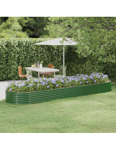 Letto Giardino Acciaio Zincato 396x100x36 cm Verde