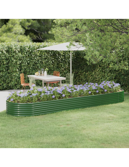 Letto Giardino Acciaio Zincato 396x100x36 cm Verde