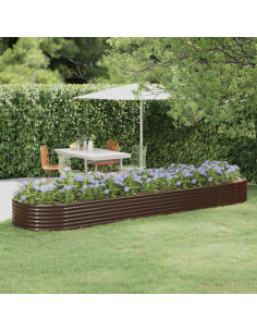 Letto Giardino Acciaio Zincato 396x100x36 cm Marrone