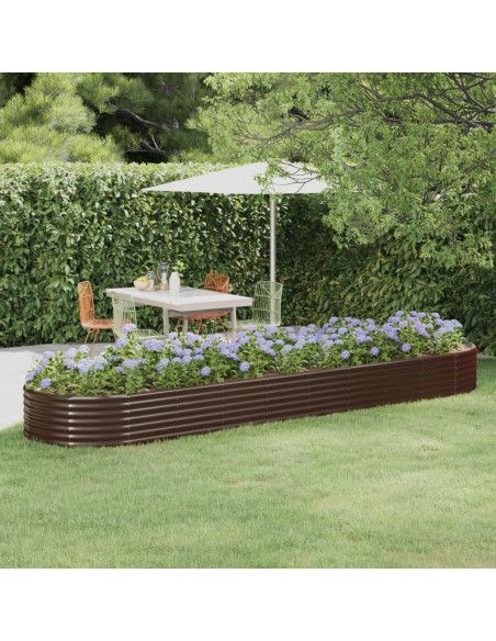 Letto Giardino Acciaio Zincato 396x100x36 cm Marrone