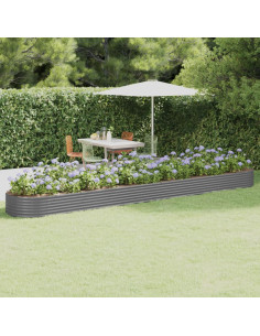 Letto Giardino Acciaio Zincato 544x100x36cm Grigio