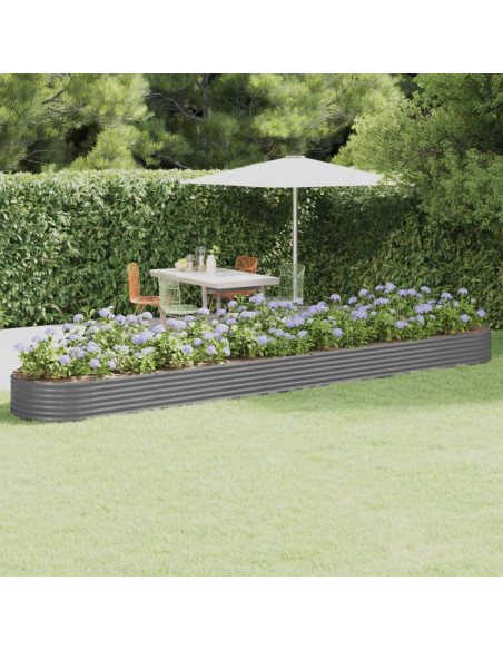 Letto Giardino Acciaio Zincato 544x100x36cm Grigio