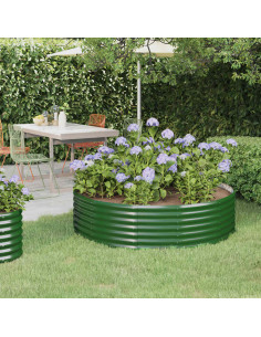 Letto Giardino Acciaio Zincato 140x140x36 cm Verde