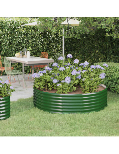 Letto Giardino Acciaio Zincato 140x140x36 cm Verde