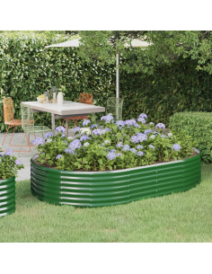 Letto Giardino Acciaio Zincato 214x140x36 cm Verde