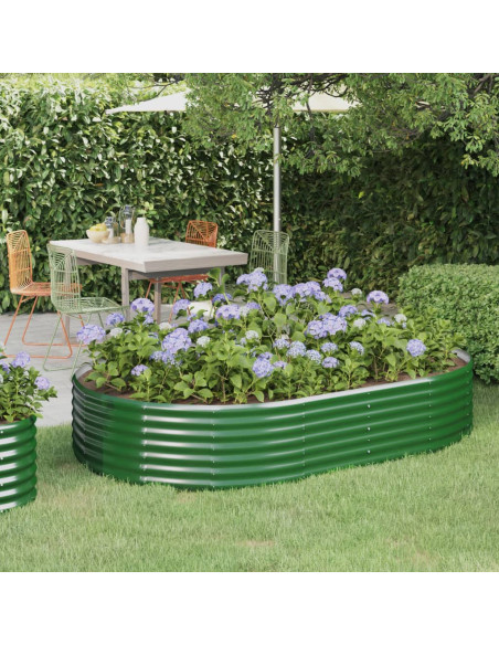 Letto Giardino Acciaio Zincato 214x140x36 cm Verde