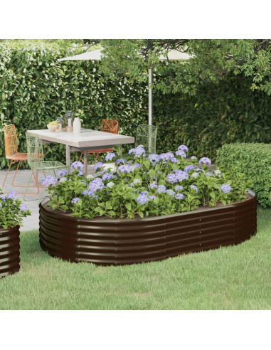 Letto Giardino Acciaio Zincato 214x140x36 cm Marrone
