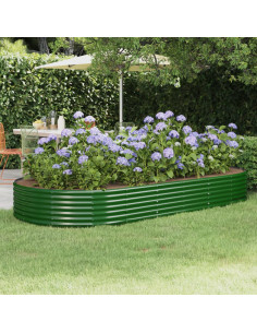 Letto Giardino Acciaio Zincato 296x140x36 cm Verde
