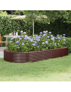 Letto Giardino Acciaio Zincato 296x140x36 cm Marrone