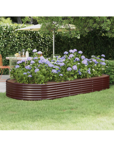 Letto Giardino Acciaio Zincato 296x140x36 cm Marrone