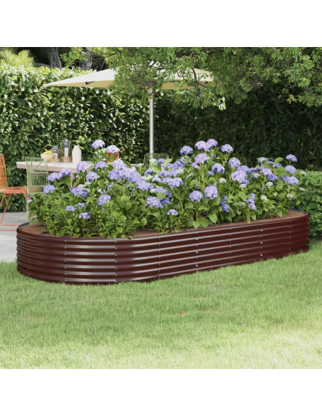 Letto Giardino Acciaio Zincato 296x140x36 cm Marrone