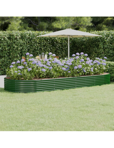 Letto Giardino Acciaio Zincato 373x140x36 cm Verde