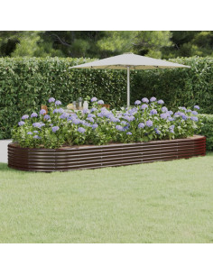 Letto Giardino Acciaio Zincato 373x140x36 cm Marrone