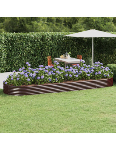 Letto Giardino Acciaio Zincato 450x140x36 cm Marrone