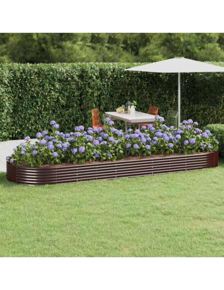 Letto Giardino Acciaio Zincato 450x140x36 cm Marrone