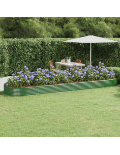 Letto Giardino Acciaio Zincato 523x140x36 cm Verde