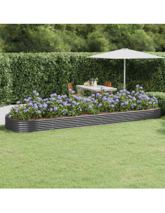 Letto da Giardino in Acciaio Zincato 523x140x36 cm Antracite