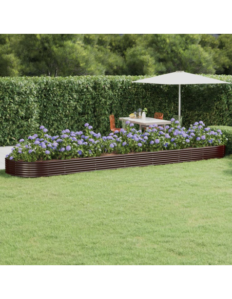 Letto Giardino Acciaio Zincato 600x140x36 cm Marrone