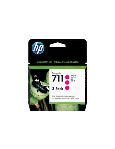 HP Confezione da 3 cartucce di inchiostro magenta DesignJet 711, 29 ml