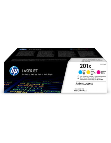 HP Confezione da 3 cartucce toner ciano/magenta/giallo originale ad alta capacità LaserJet 201X