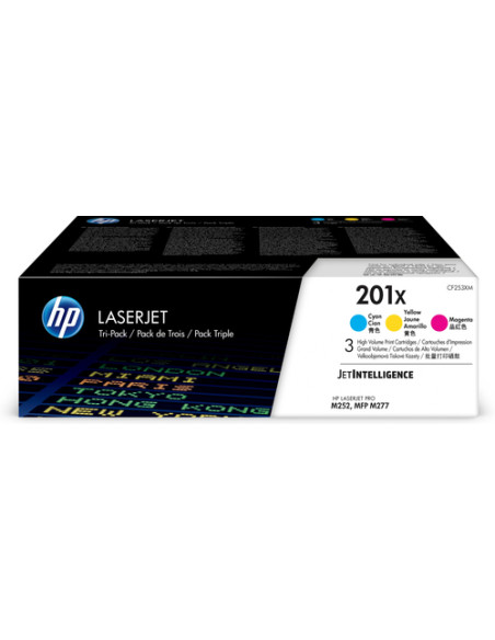 HP Confezione da 3 cartucce toner ciano/magenta/giallo originale ad alta capacità LaserJet 201X