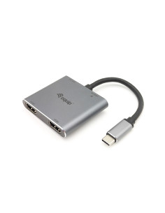 Equip Adattatore USB-C 4 in 1 con doppio HDMI, USB 3.0, 100W USB PD