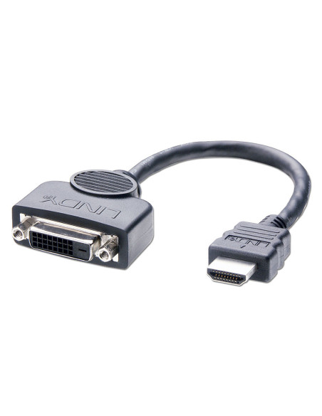 Lindy 41227 cavo e adattatore video 0,2 m DVI-D HDMI Nero