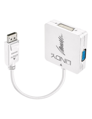 Lindy 41028 cavo e adattatore video DisplayPort DVI-D + VGA (D-Sub) + HDMI Nero