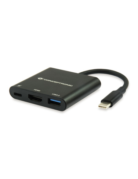 Conceptronic DONN01B replicatore di porte e docking station per laptop USB 3.2 Gen 1 (3.1 Gen 1) Type-C Nero