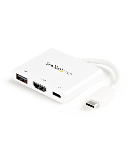 StarTech.com Adattatore Multifunzione USB-C a HDMI 4k con Power Delivery e porta USB-A - Bianco