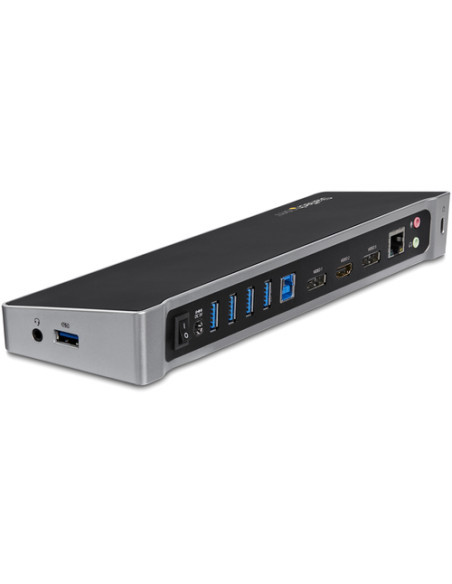 StarTech.com Docking station USB 3.0 a tre monitor - 1x HDMI - 2x DisplayPort - Dock portatile con Hub USB integrata a 5 porte e