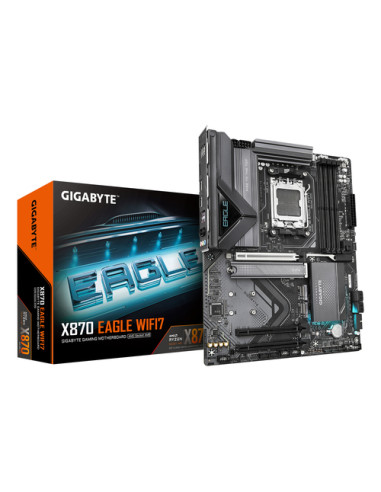GIGABYTE X870 EAGLE WIFI7 Scheda Madre - Supporta CPU AMD Ryzen 9000, 14+2+2 fasi VRM, fino a 8000MHz DDR5 (OC), 1xPCIe 5.0 + 2x