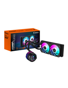 GIGABYTE AORUS WATERFORCE X II 240 Raffreddamento a liquido per CPU AIO - 2x ventole ARGB da 120 mm, LCD a colori, DAISY-CHAIN, 