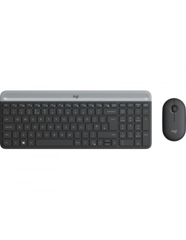 Logitech MK470 Kit Mouse e Tastiera Wireless per Windows, Ricevitore USB 2.4 GHz, Sottile, Compatto, Silenzioso, Batteria Lunga 