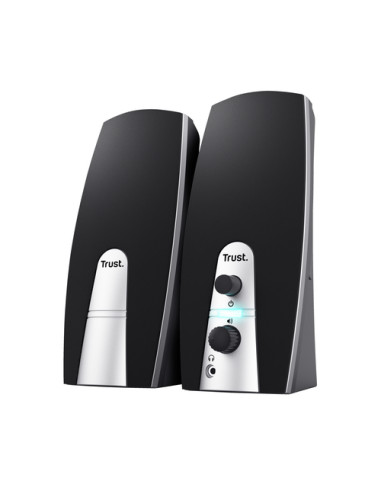 Trust 24660 set di altoparlanti 5 W PC/PC portatile Nero, Metallico 2.0 canali