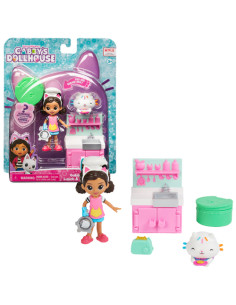 Gabby's Dollhouse , set Lunch and Munch Kitchen con 2 personaggi giocattolo, accessori e mobile, giocattolo per bambini dai 3 an