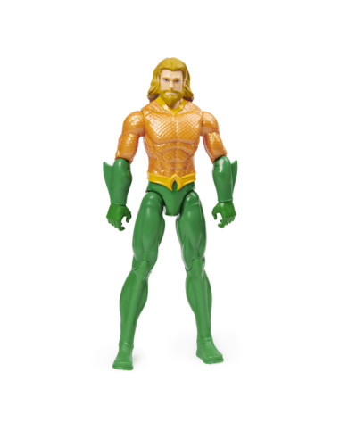 DC Comics | AQUAMAN | Personaggio AQUAMAN 30 cm | Personaggio in scala 30 cm con decorazioni originali, mantello e 11 punti di a