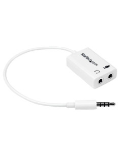 StarTech.com Adattatore auricolare / cuffie da 4 posizioni da 3,5 mm a 2 da 3 posizioni da 3,5 mm M/F - bianco