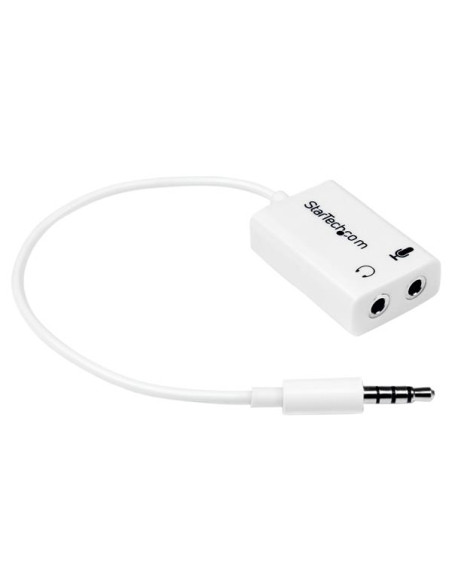 StarTech.com Adattatore auricolare / cuffie da 4 posizioni da 3,5 mm a 2 da 3 posizioni da 3,5 mm M/F - bianco