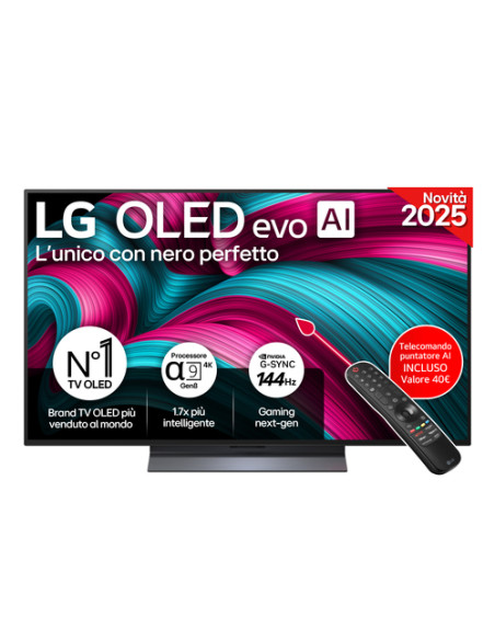 LG OLED evo AI OLED48C55LA TV Serie C5 48'' 4K, α9 Gen8, Dolby Vision, 40W, 4 HDMI, VRR 144Hz, Smart TV WebOS 25