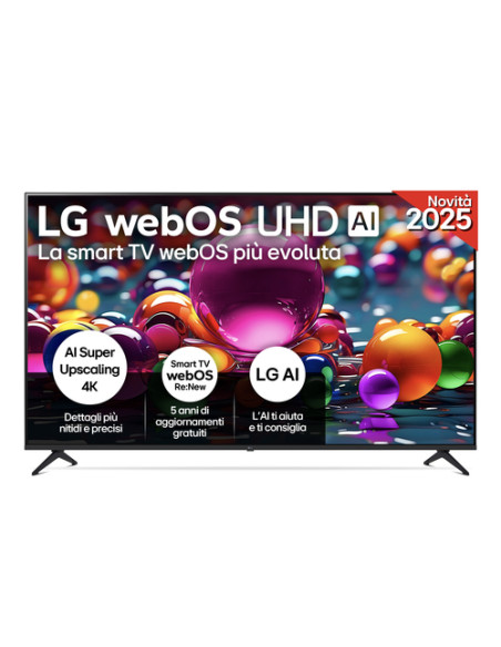 LG UHD AI 75UA75006LA TV Serie UA75 75'' 4K, α7 Gen8, HDR10, 20W, 3 HDMI con Game Optimizer, Smart TV WebOS 25