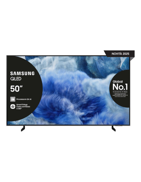 Samsung QLED AI TV 50" QE50Q8FAAUXZT 4K, Processore Q4 AI, 4K Upscaling, Color Booster Pro, OTS Lite, Air Slim Design, Vision AI