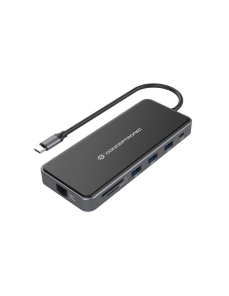 Conceptronic DONN15G replicatore di porte e docking station per laptop Cablato USB 3.2 Gen 1 (3.1 Gen 1) Type-C Grigio